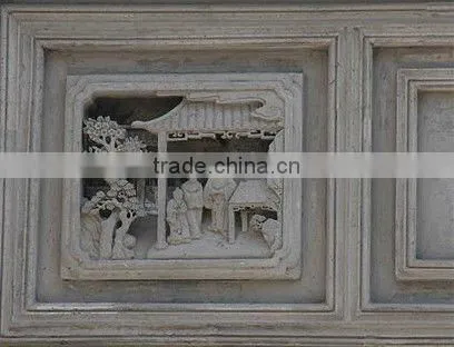 Natural Marble Wall Relief With Figure And Tree Design