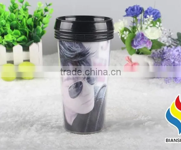 China Factory Wholesale Plastic Custom Paper Insert Travel Mug Cup photo-4
