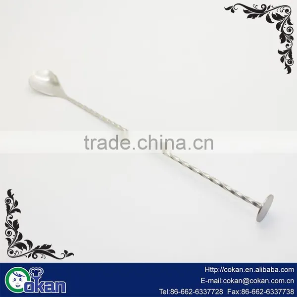 Bar Bartender Cocktail Spoon Stainless Steel Twisted Handle Mixing Spoon Stirrer photo-2