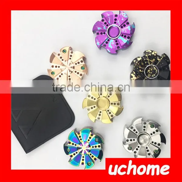 UCHOME High Quality 608 Ceramic Bearing Fidget Hand Spinner Toy Titanmium Metal Brass DIY
