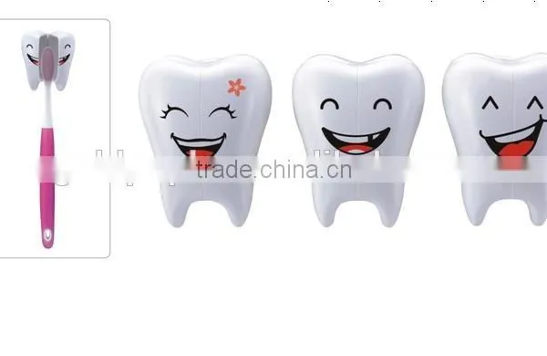 Single Tooth Shaped Plastic Toothbrush Holder