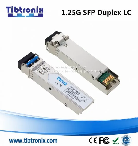 CISCO Compatible 1.25G 20km SFP Transceiver Hot Pluggable, Duplex LC, +3.3V, 1310nm, Single-mode, DDM for Router Ar2240