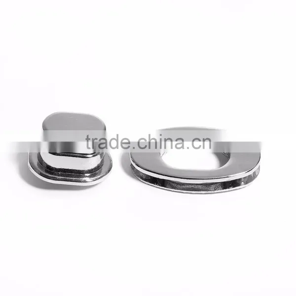 Zinc Based Alloy Purse Twist Turn Lock Silver Tone 37mm(1 4/8") x 22mm( 7/8"), 1 Set photo-2