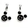 Chic Earrings Mickey Minnie Crystal Silver Beads Charms