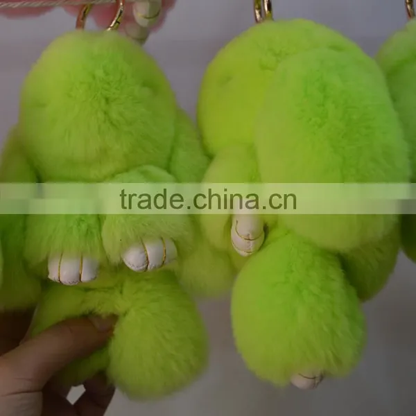SJ696-01 Hot Sale Cute Rex Rabbit Fur Rabbit Bag Keyring Fur Accessory 2016 Winter photo-2