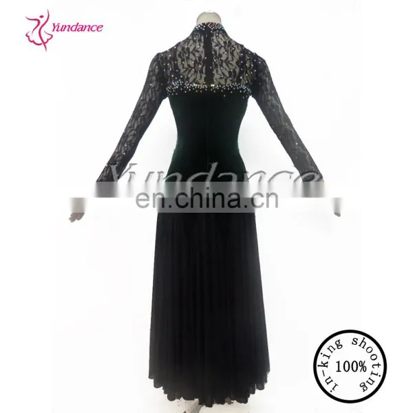 MP117 Fashion Ladies Black Elegant Long Sleeve Evening Dresses