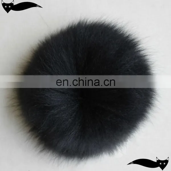 Fashion Luxurious Black 15cm Fox Fur Ball