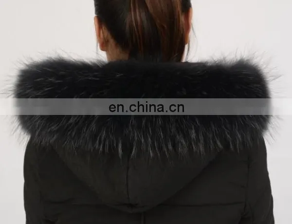 Factory Wholesle 100% Real Raccoon Fur Collar photo-2