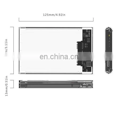 2017 Newest OEM HDD Case, Drop Shipping Hard Driver Storage Case With USB3.1 Type C,Transparent,for 2.5 Inch SATA HDD photo-3