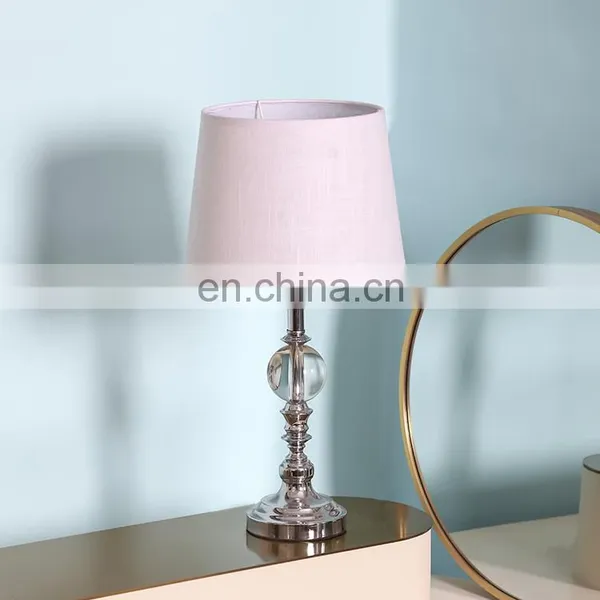 European Modern Design Indoor Decorative Silver Metal Desk Lamp for Bedroom photo-2