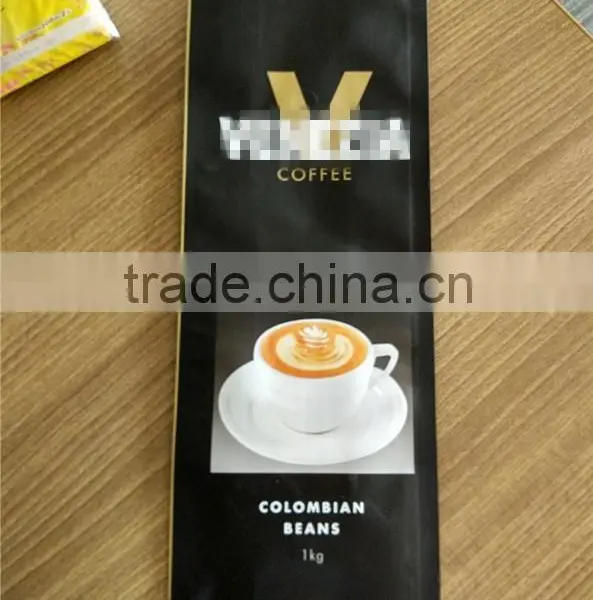 Side Gusset Plastic Printed Aluminum Foil Coffee Bean Packaging Bags With Valve 1KG photo-3