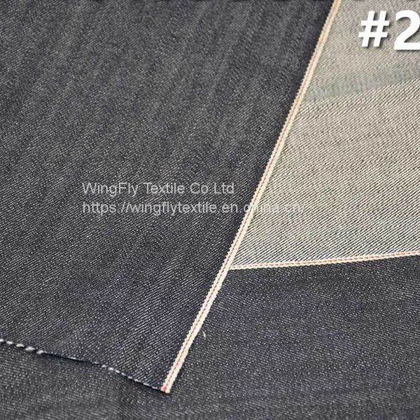 13oz Cotton Spandex Stretch Raw Denim Fabric Right Twill Thickness For Women Jeans photo-2