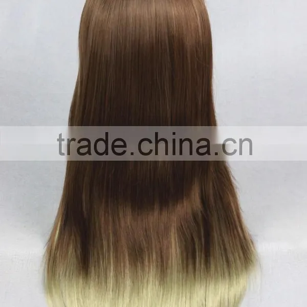 High Quality 65cm Medium Long Straight Blond&Green Mixed Lolita Wig Synthetic Anime Wig Cosplay Hair Wig Party Wig photo-4