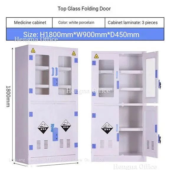 PP Chemical Storage Cabinet With Anti-Leak Tray and Warning Stickers | Impact Resistance | for Laboratory Chemicals photo-5
