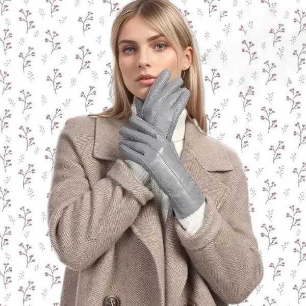 High Quality Leather Gloves Wholesale Fashion Women Winter Gloves and Mittens photo-3