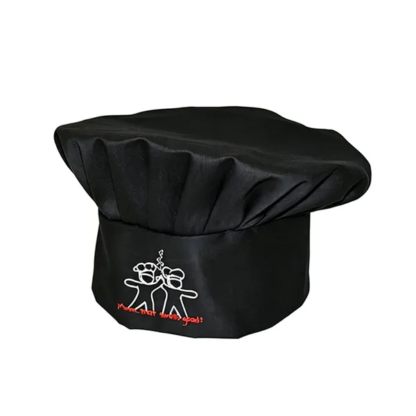 Solid Pleated Chef Hat Oil Resistant Kitchen Work Hat Adjustable Catering Uniform Cap Custom Embroidery photo-2
