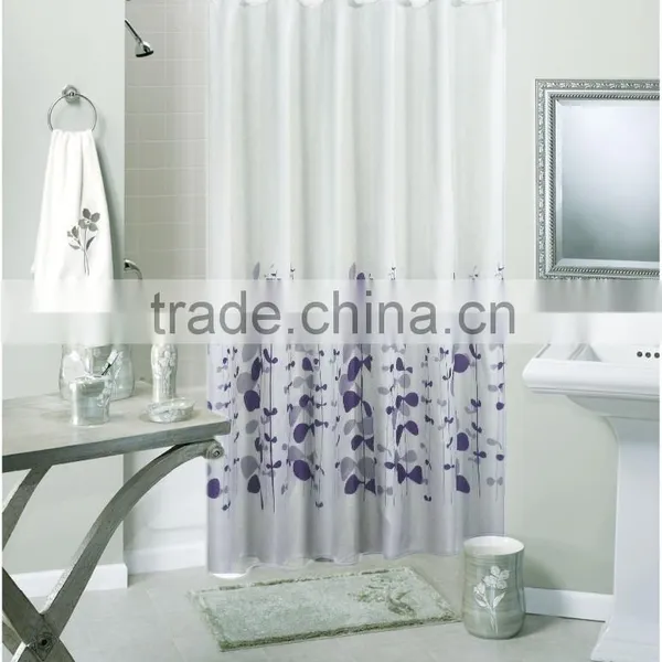 Polyester Chinese Knot Printed Waterproof Shower Curtain for Hotel Family photo-3