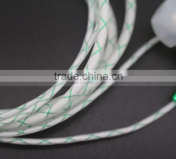 Metal Head Cheap Colorful Earphones Headset LED Flash Night Light Noctilucent Earphone With Clip Mic For Smart Phone photo-5