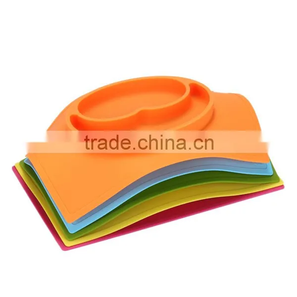 New Design 2016 Recycled Silicone Divided Baby Food Grade Silicone Plate, FDA Standard One-piece Silicone Plate for Kids photo-6