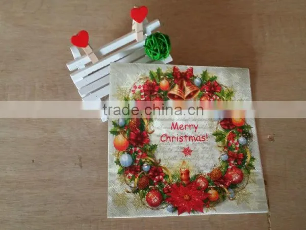Virgin Wood Pulp High Quality Christmas Printed Napkins photo-4