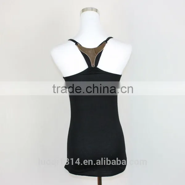 Custom Wholesale Women LQ41WC06003 Stringer Cotton Spandex Print Tank Top photo-2