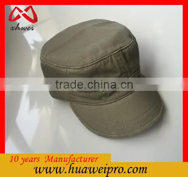 Good Quality 3D Embroidery 100% Cotton Twill Military Cap for Army Blue 3 Panel Military Hat photo-6