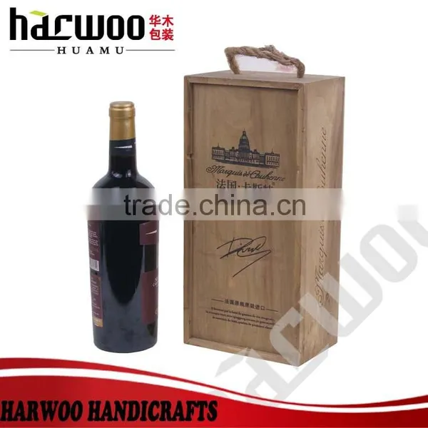 Wood Good Quality Handmade Unfinished Wooden Wine Box photo-5