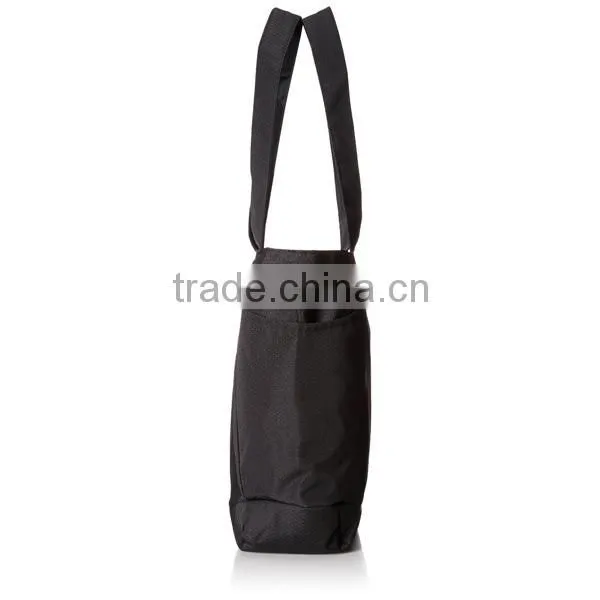 Durable Polyester Reusable Shopping Bag Tote Bag Black photo-4
