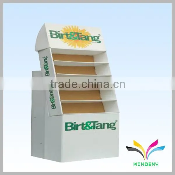 Floor Stand Retail Mobile Cardboard Display Rack for Shopping
