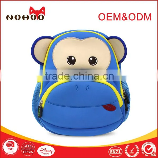 School bag with cute monkey design backpack kids boys children backpack two strap