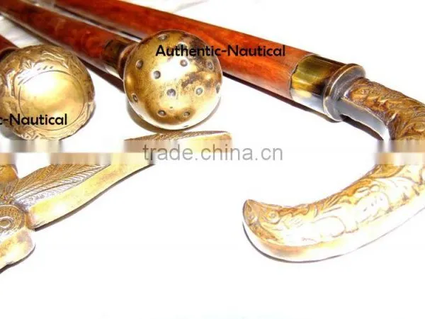 NAUTICAL ANTIQUE BRASS DIFFERENT DESIGN WALKING CANES-DECORATIVE WALKING CANES-BEAUTIFUL WALKING CANES Wk1178 photo-5