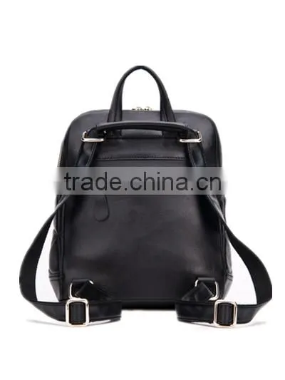 High Quality Korean Style Black Woman Leather Leisure Backpack Quality Choice photo-4