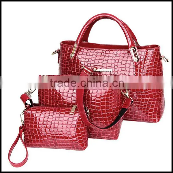 2014 new Handbag Shoulder Messenger Bag crocodile three piece flow package
