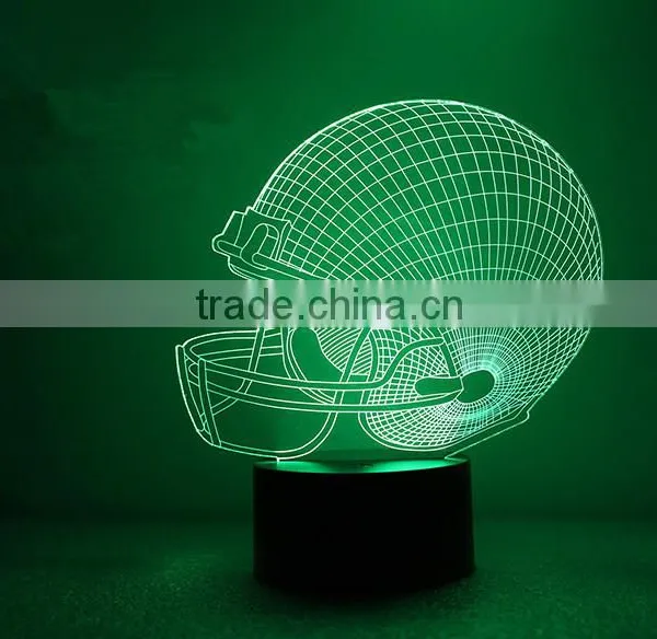 3d Night Light Lamp Decorative Night Lamp Skull Baseball Caps Shape photo-2