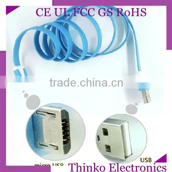 New Flat Noodle Design Micro Usb Cable Used for All Kinds of Android Smart Phones