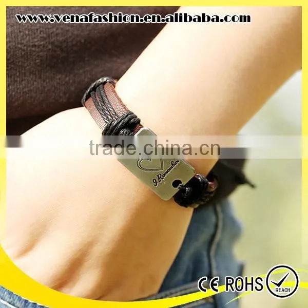 Factory Price New Leather Love Forever Punk Bracelet photo-4