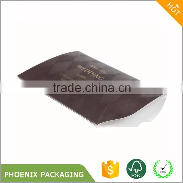 Kraft Paper Pillow Box With Hot Stamping in Gold photo-3