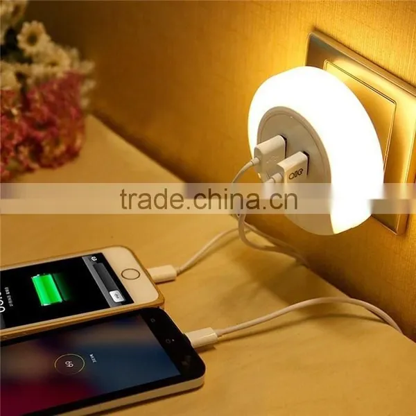 Dual USB Output Small Mini Night Light Induction Charger Socket LED Small Light photo-2
