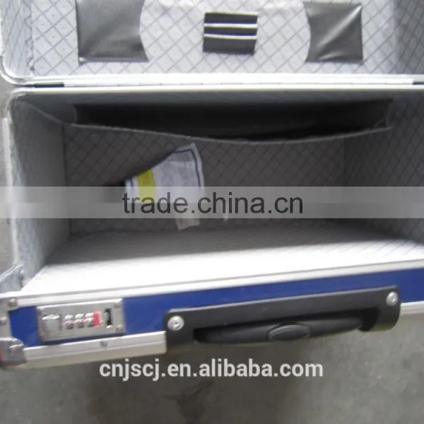 Blue Export Useful Abs Locking Aluminum Tool Case, Permanent Protection Aluminum Trolley Carrying Case photo-4