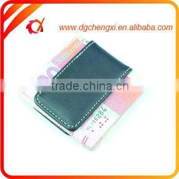 Promotional Credit Card Holder PU Money Clip Functional PU Leather Stainless Steel Money Clip photo-6