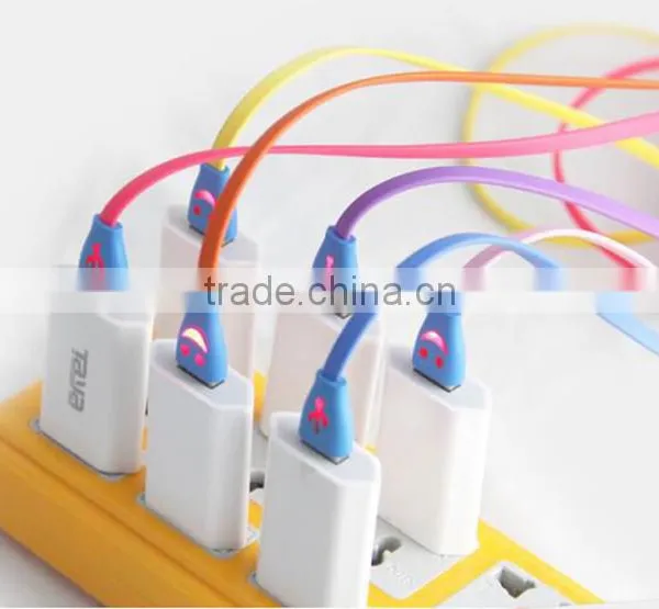Lighting Smiley Android Smartphones Led Micro Usb Cable V8 Common Data Line photo-5