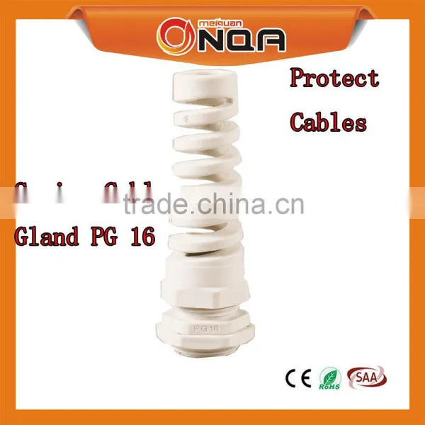 Black White Colors Waterproof Nylon Springcable Glands Cable Grip