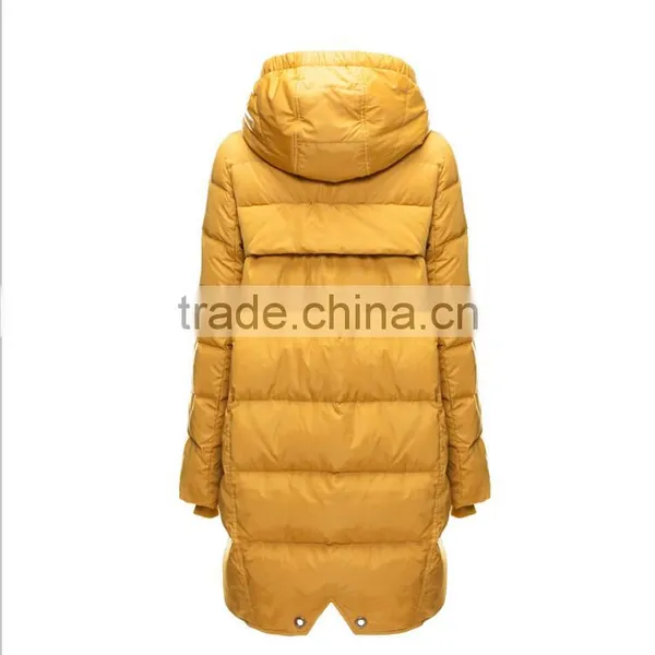 Womens Warm Mid-thigh Long Duck Down Coat Jacket, Custom Fishtail Winter Parka Women photo-2