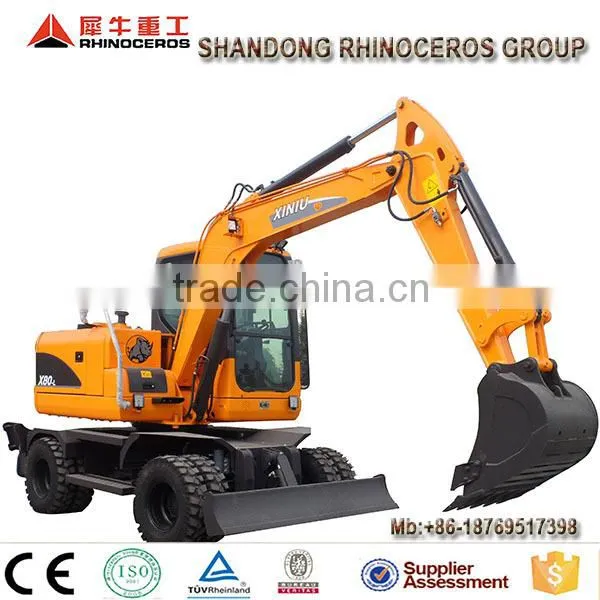 Garden farm excavator japanese engine wheel excavator with backhoe for sale