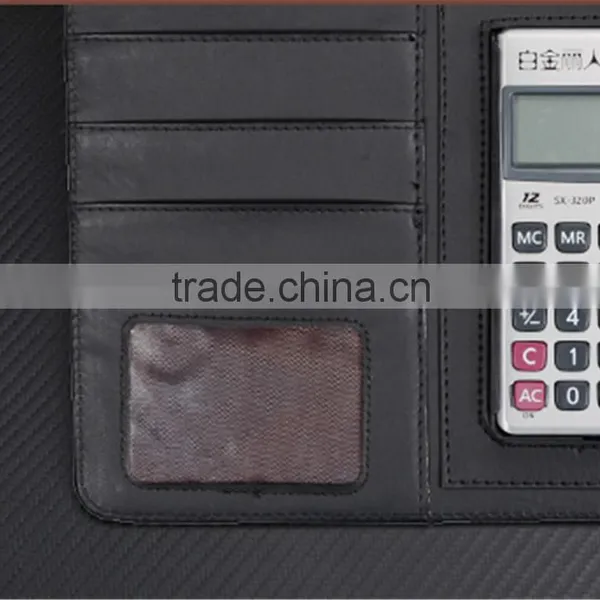Dongguan Factory Direct Multi-function File Folder With Calculator, Custom pu Leather Portfolio With MEMO Pad photo-5