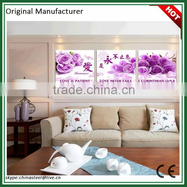 Triptych Purple Scenery Christian Frameless Painting photo-2