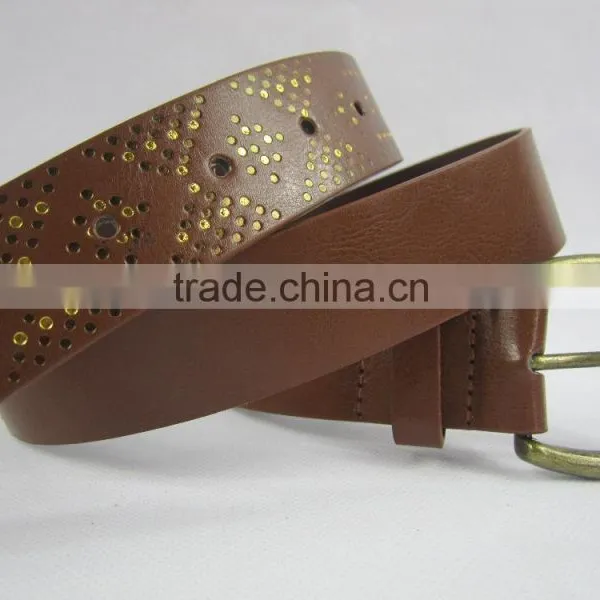 Unsex PU Fashion Leather With Geometry Pattern With Pin Alloy Buckle Belt Munufacturer Belt photo-3