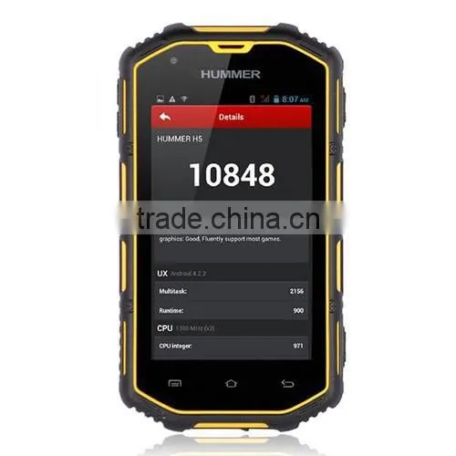High Quality 4 Inch Hummer H5 Android 4.2 Mtk6572A Dual Core Dual Sim Card 4GB ROM 3G Waterproof Rugged Mobile Phone photo-4