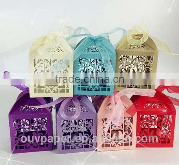 Biscuit Packaging Bag Wedding Candy Gift Party Wedding Carriage Laser Hollow Rose Candy Box photo-3