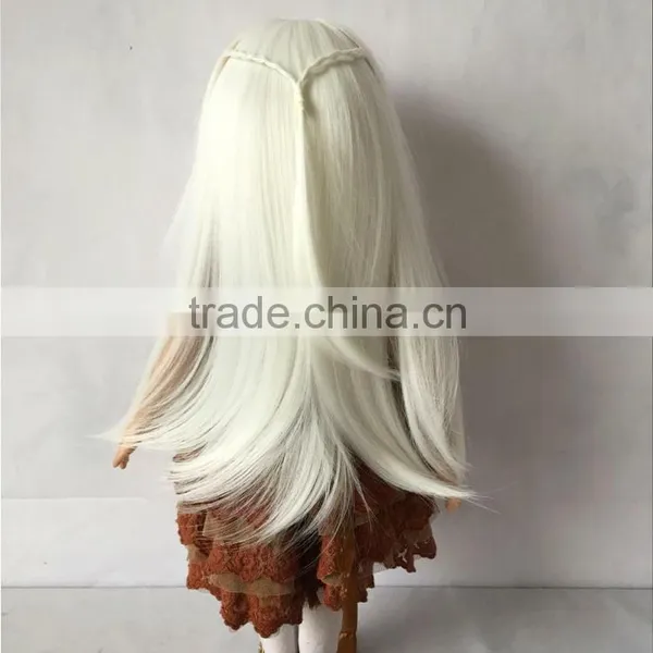 Top Quality Cosplay White Hair 18'' Height American Girl Doll Wigs photo-3